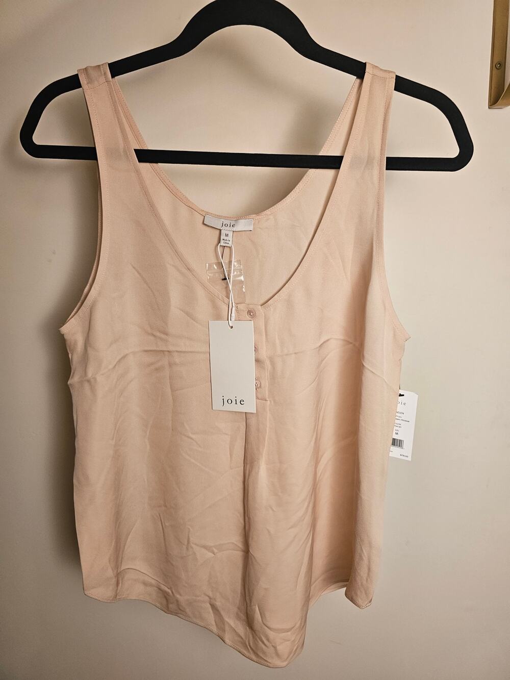 NWT Joie 100% Silk Blush Pink Tank Top